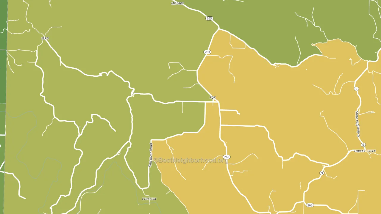 Fox, AR block-group voter-turnout map