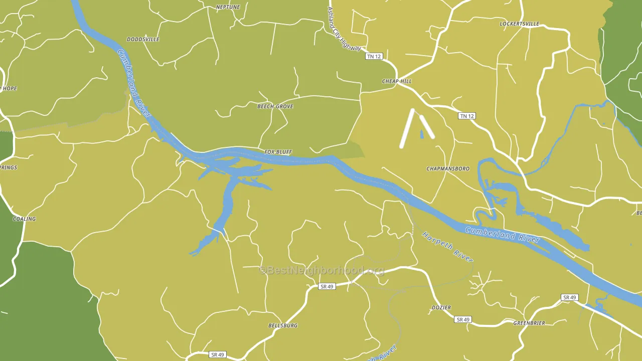 Fox Bluff, TN block-group voter-turnout map