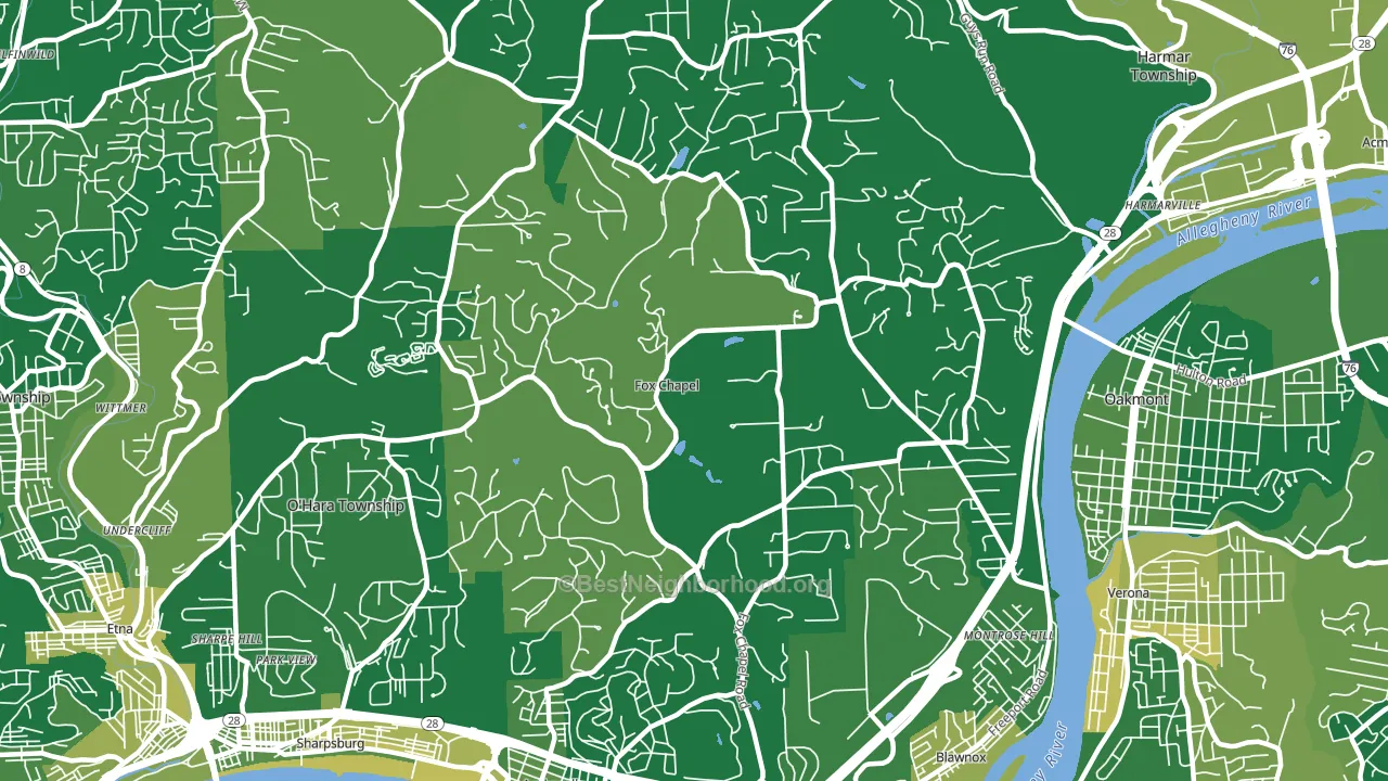 Fox Chapel, PA block-group voter-turnout map