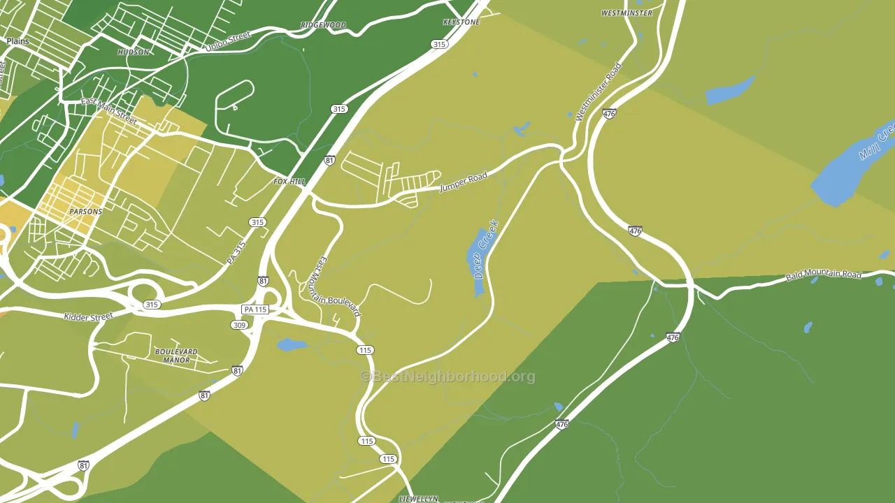 Fox Hill, PA block-group voter-turnout map