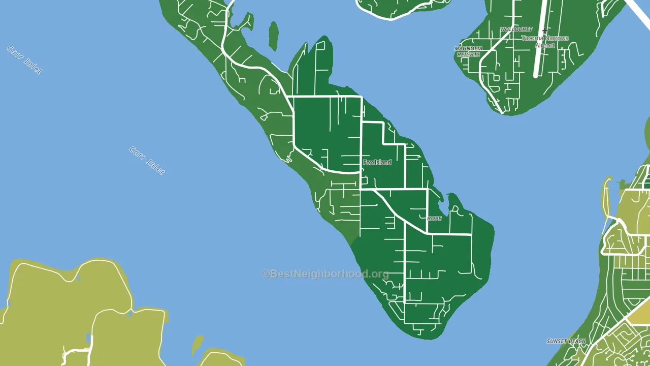 Fox Island, WA block-group voter-turnout map