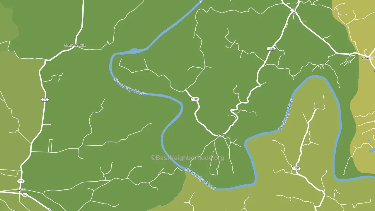 Fox, KY block-group voter-turnout map
