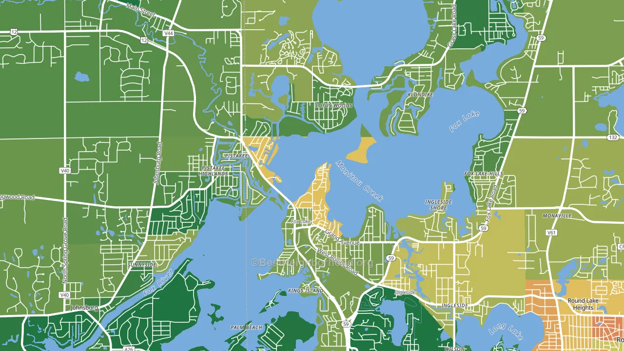 Fox Lake, IL block-group voter-turnout map