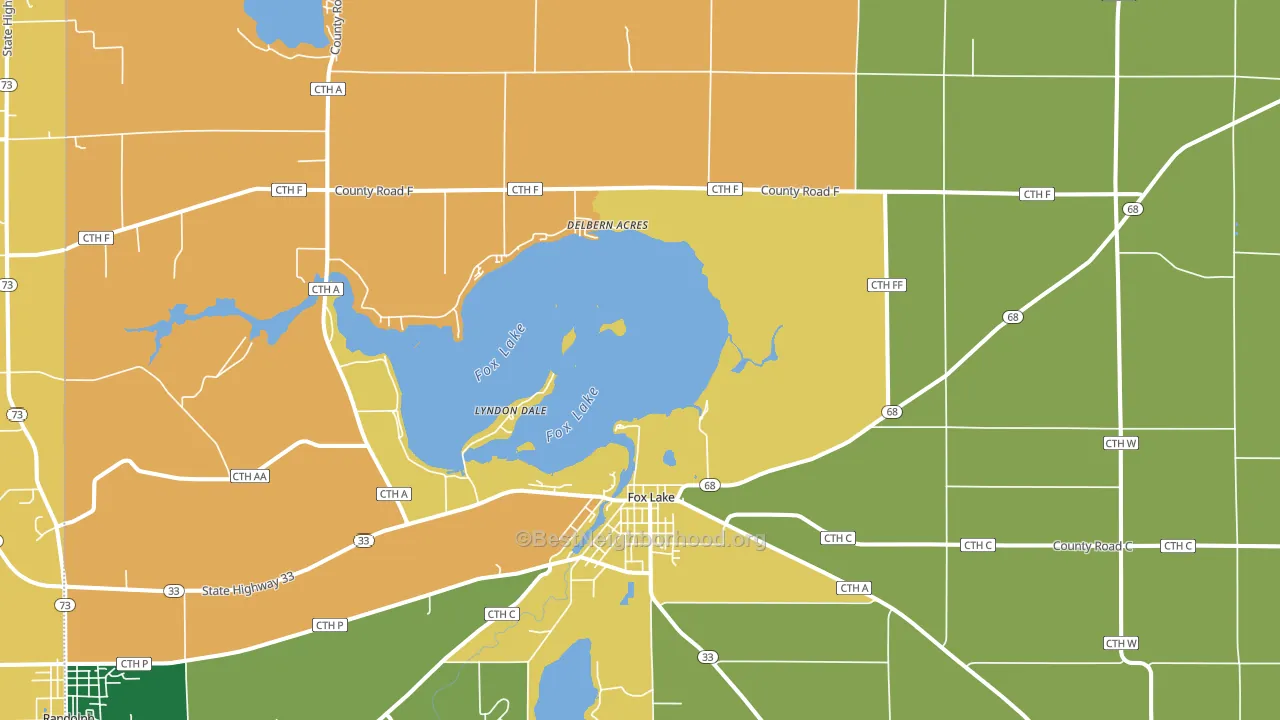 Fox Lake, WI block-group voter-turnout map