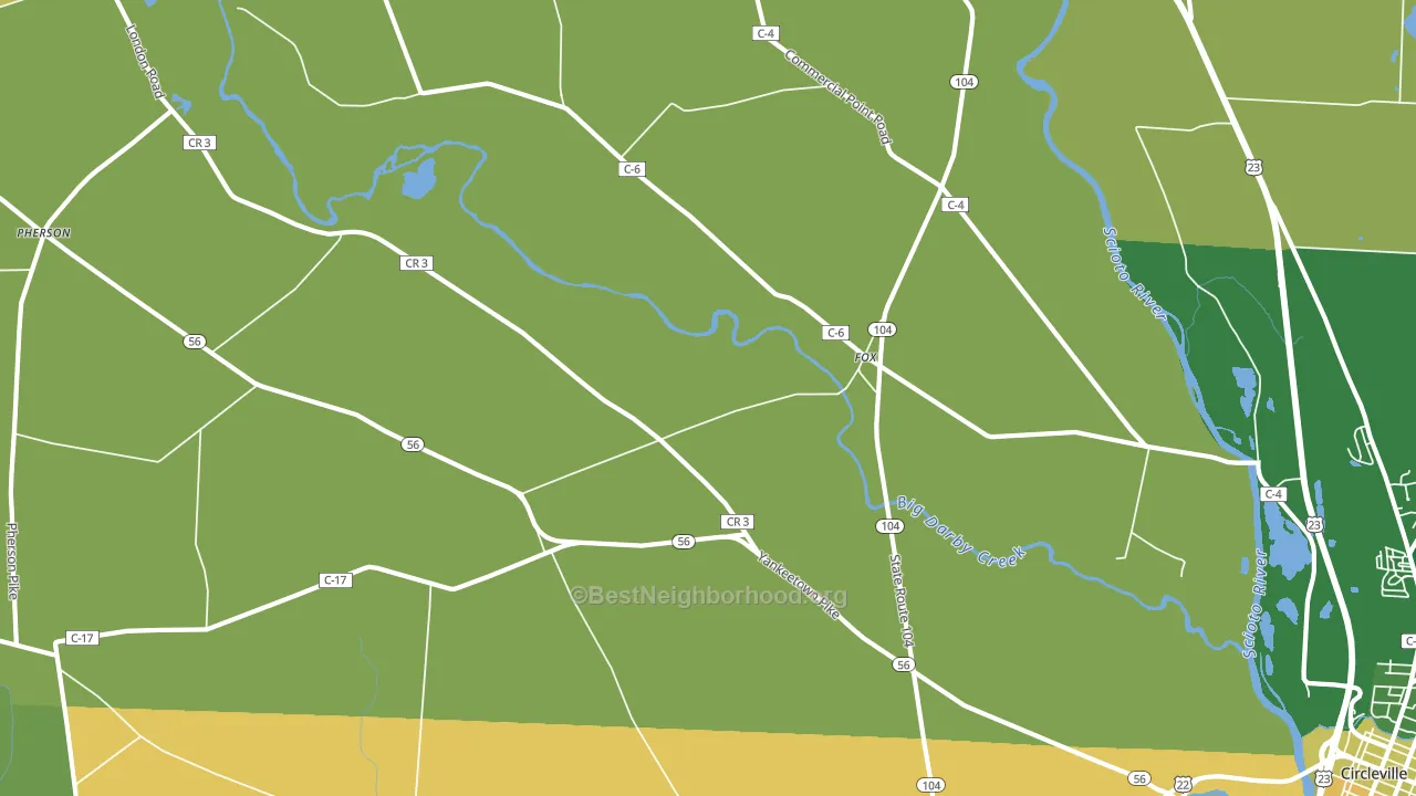 Fox, OH block-group voter-turnout map