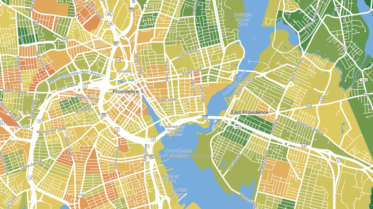 Fox Point, Providence, RI block-group voter-turnout map