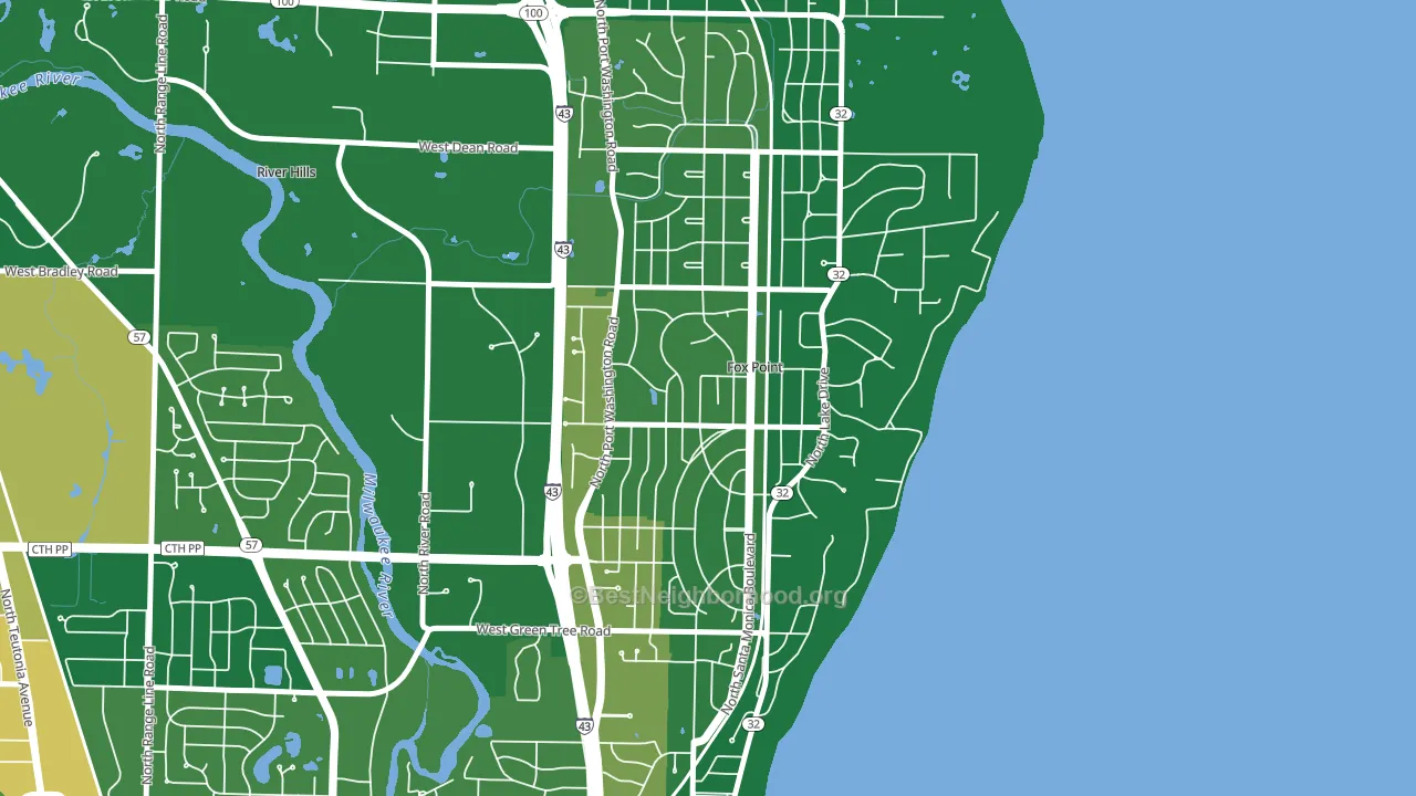 Fox Point, WI block-group voter-turnout map
