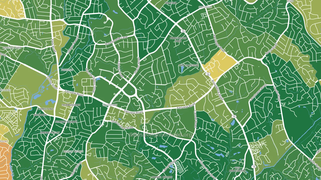 Foxcroft, Charlotte, NC block-group voter-turnout map