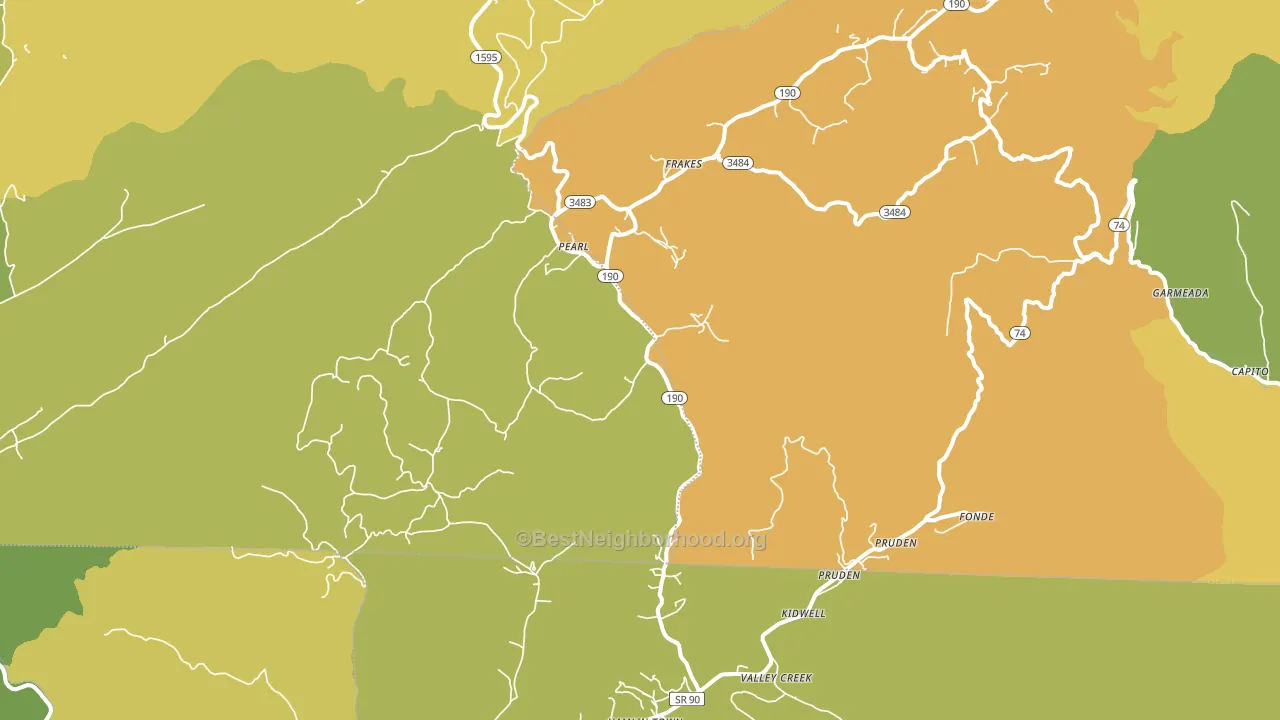 Frakes, KY block-group voter-turnout map