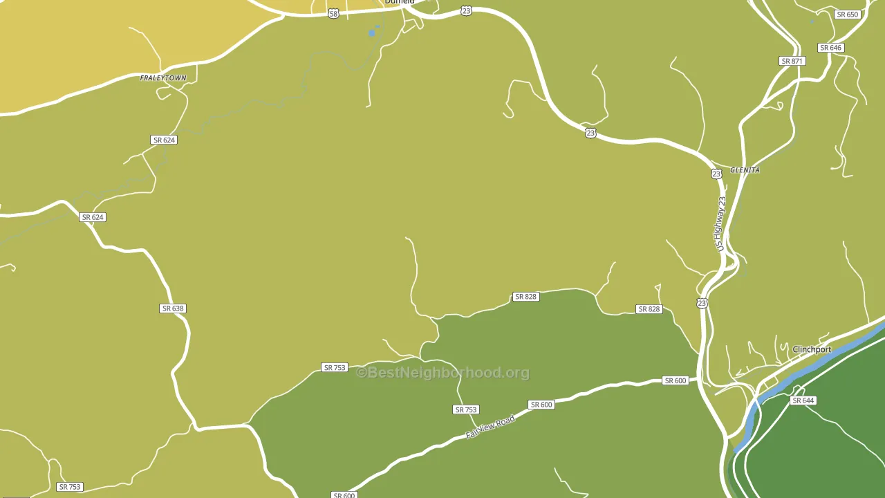 Fraleytown, VA block-group voter-turnout map