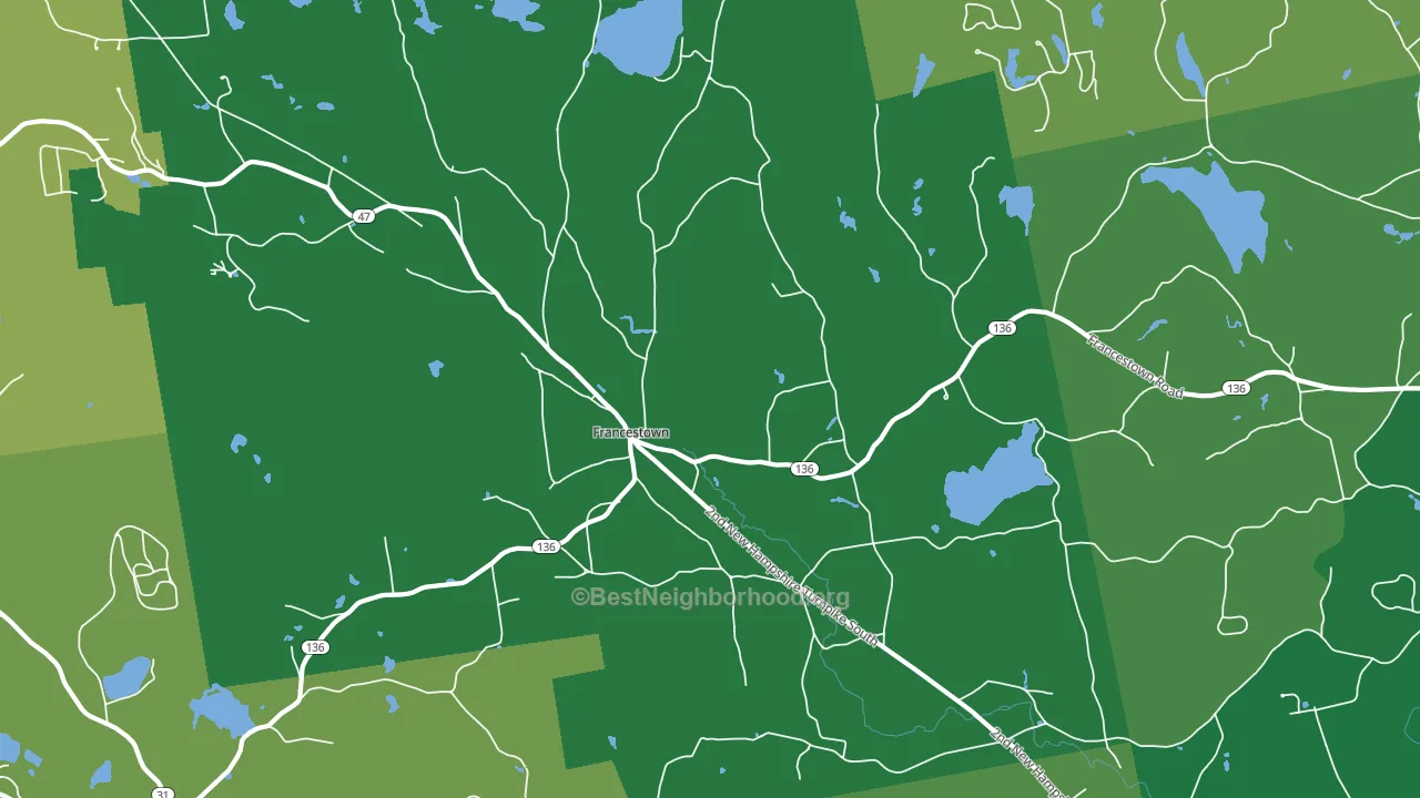 Francestown, NH block-group voter-turnout map