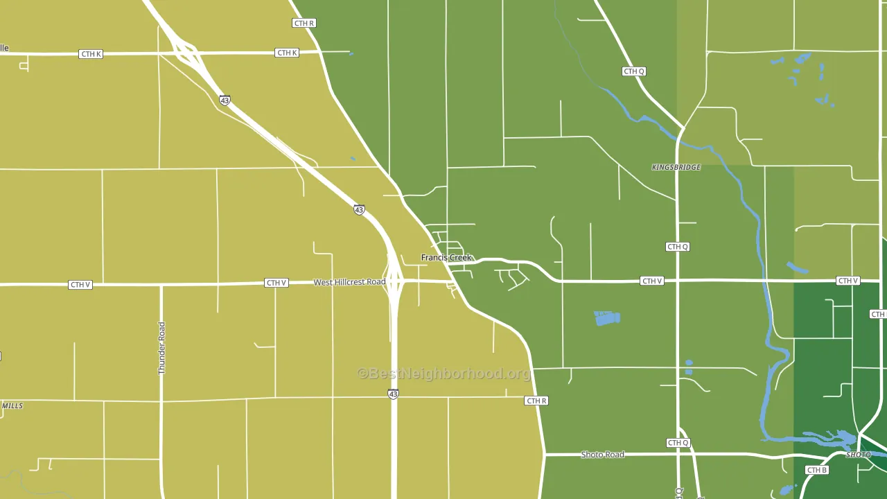 Francis Creek, WI block-group voter-turnout map