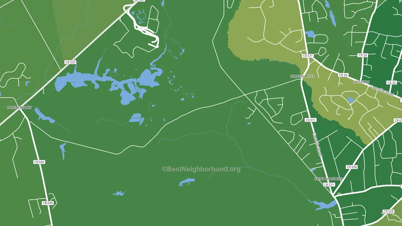 Francis Mills, NJ block-group voter-turnout map