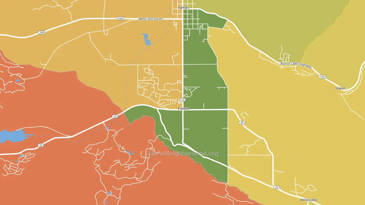 Francis, UT block-group voter-turnout map