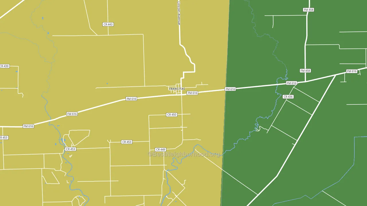 Francitas, TX block-group voter-turnout map