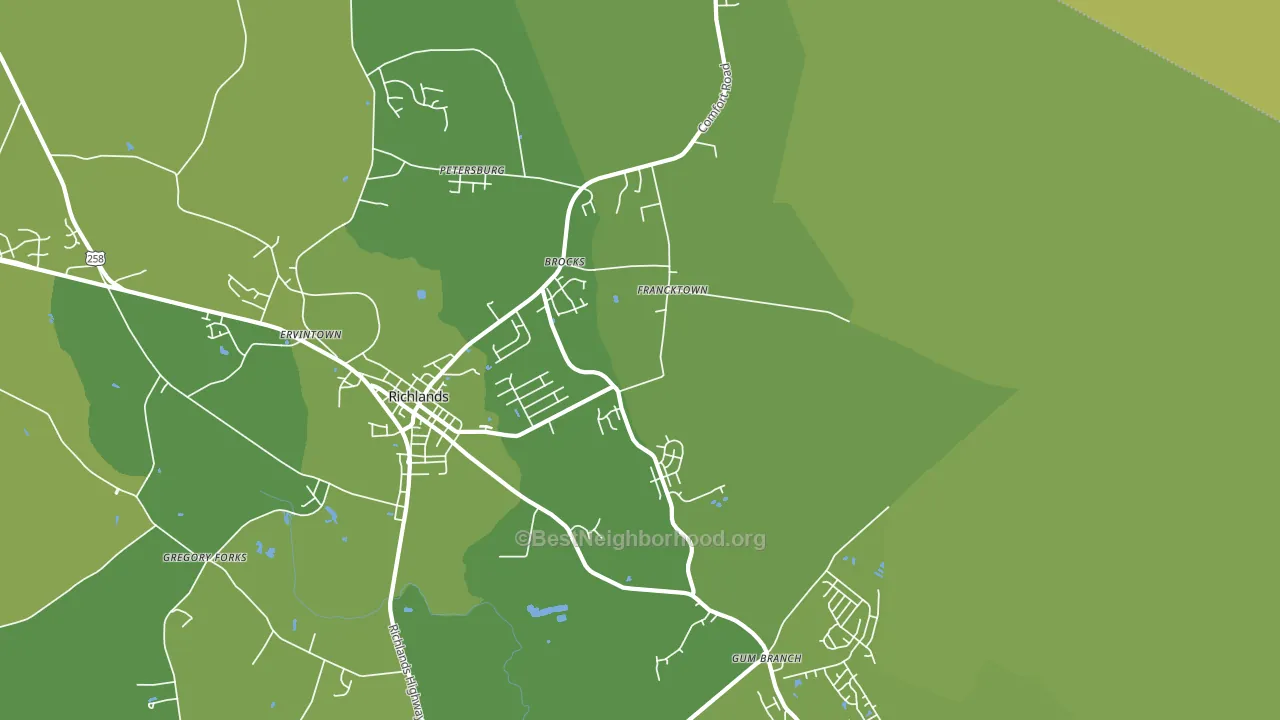 Francktown, NC block-group voter-turnout map