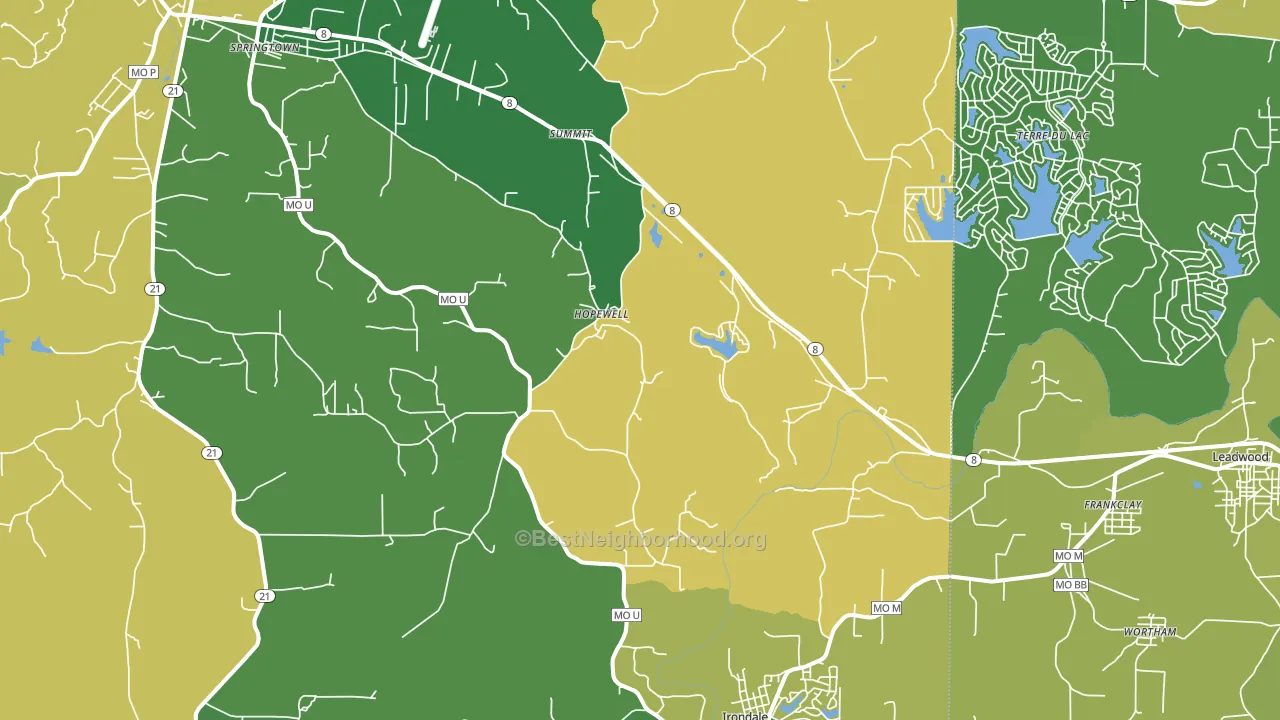 Frankclay, MO block-group voter-turnout map