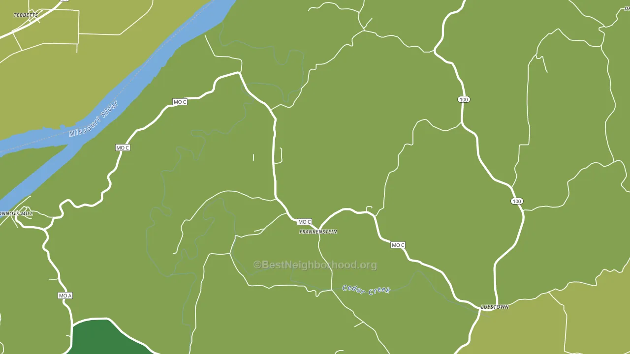 Frankenstein, MO block-group voter-turnout map