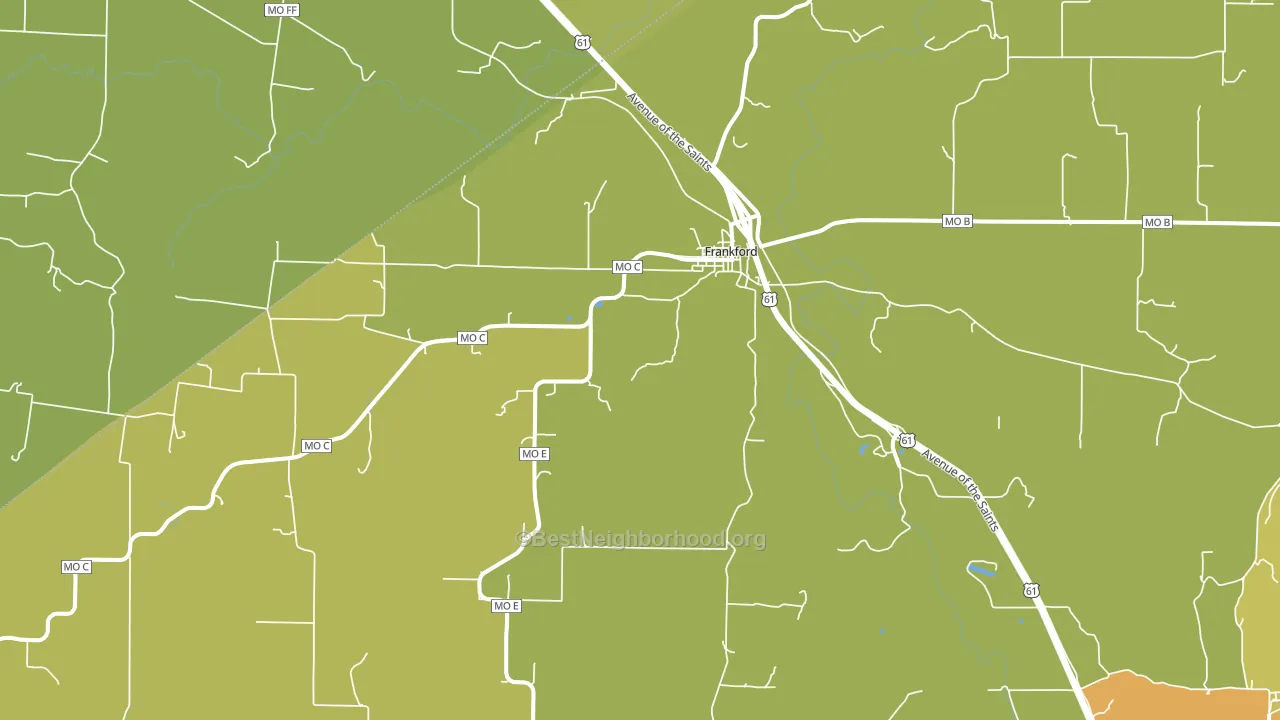 Frankford, MO block-group voter-turnout map