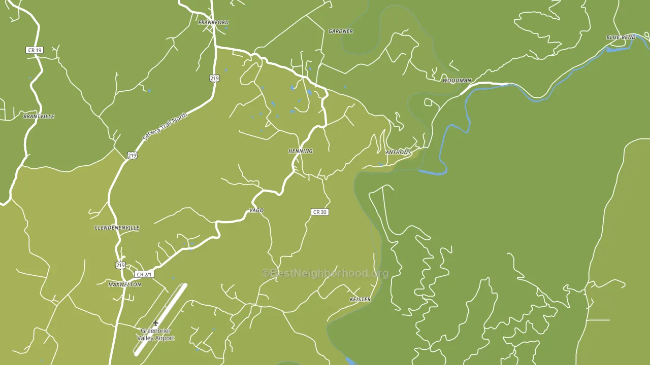 Frankford, WV block-group voter-turnout map