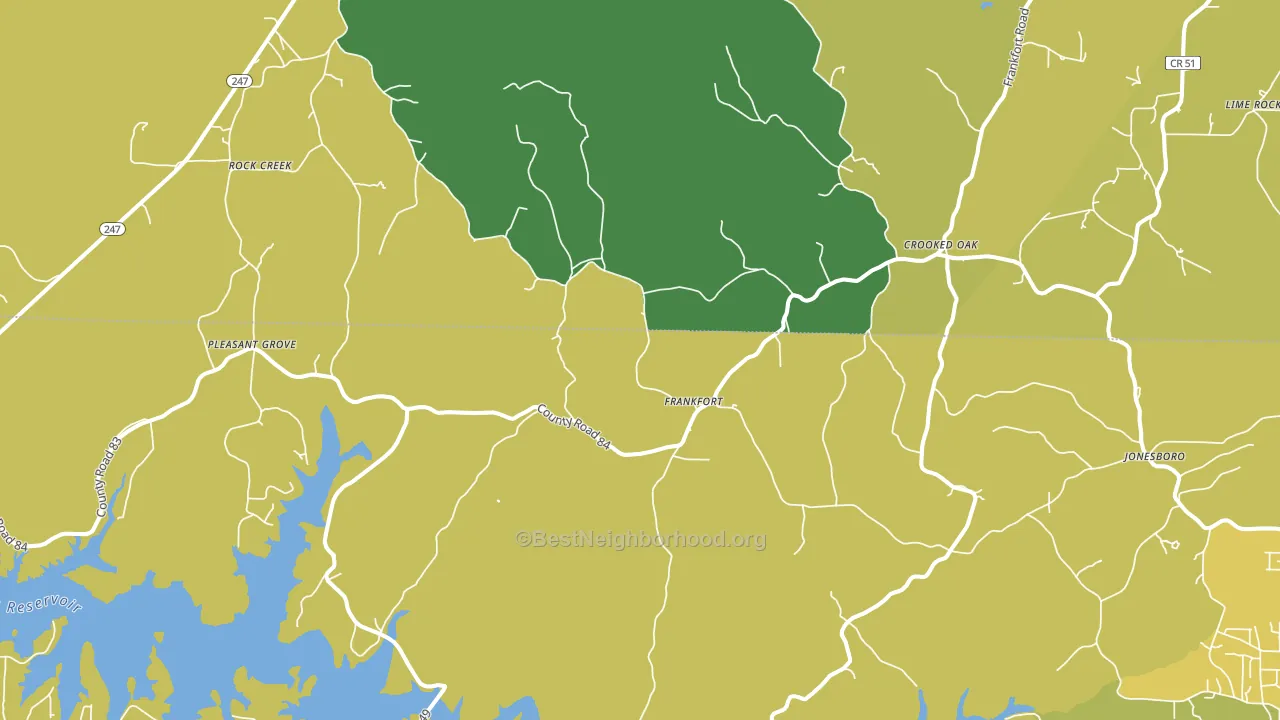 Frankfort, AL block-group voter-turnout map