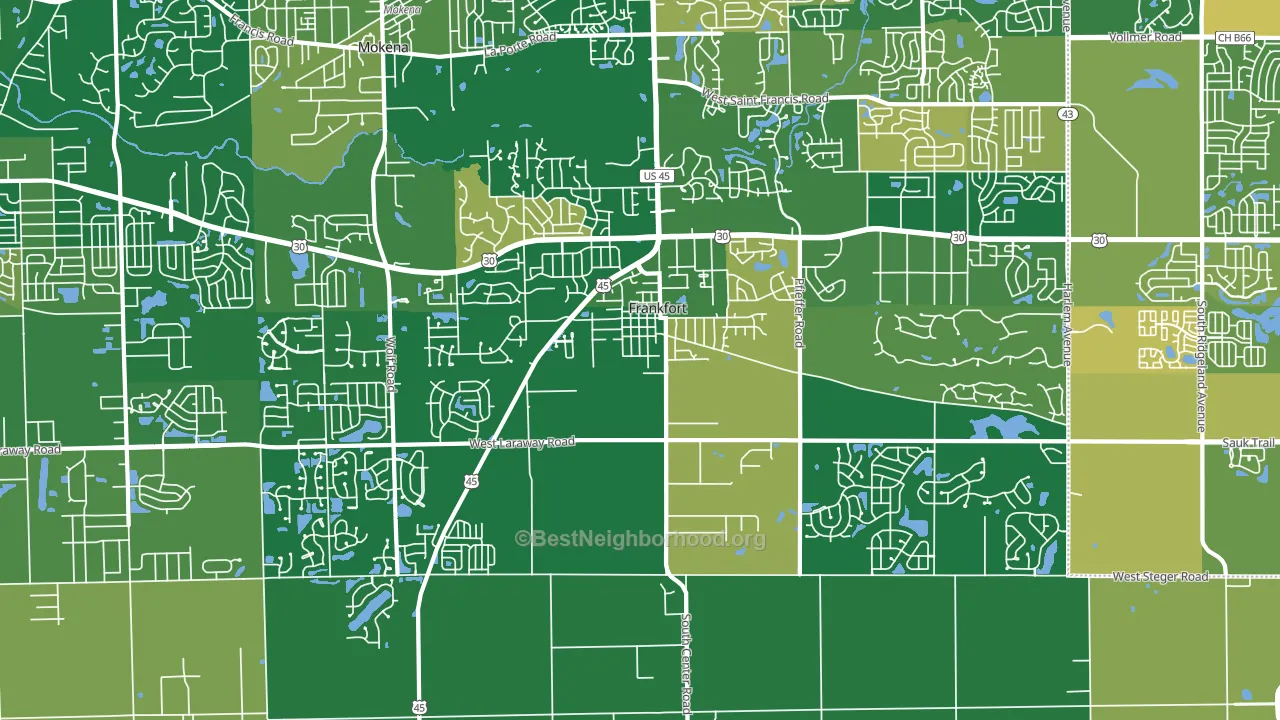 Frankfort, IL block-group voter-turnout map
