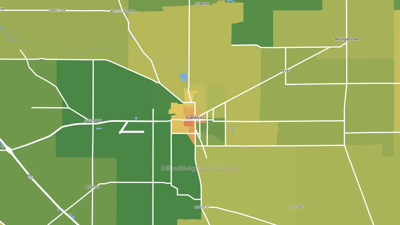 Frankfort, IN block-group voter-turnout map
