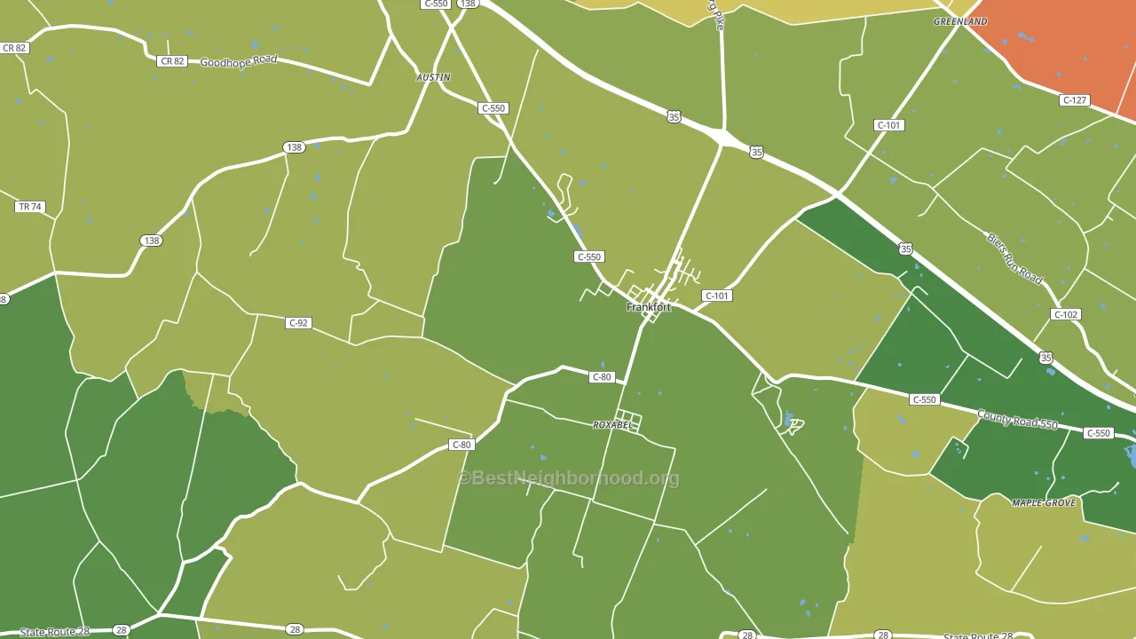 Frankfort, OH block-group voter-turnout map