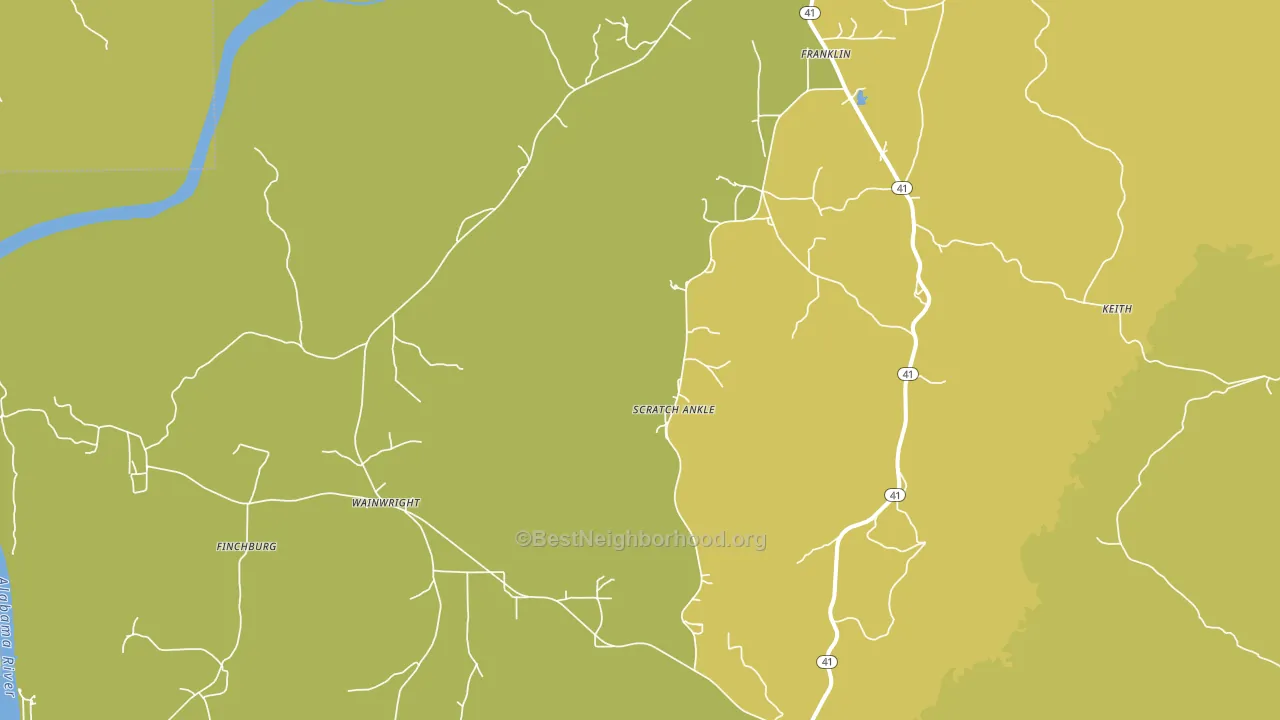 Franklin, AL block-group voter-turnout map