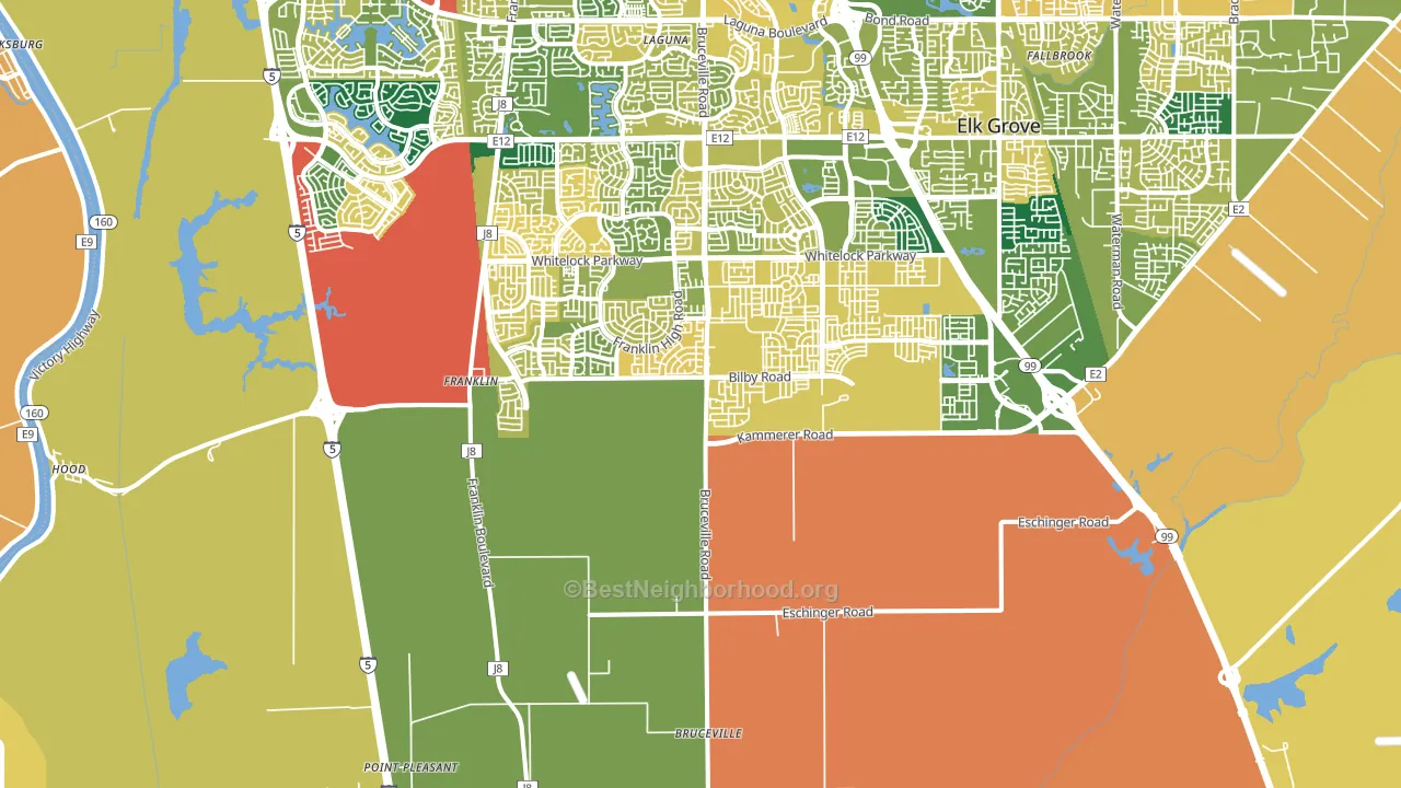 Franklin, CA block-group voter-turnout map