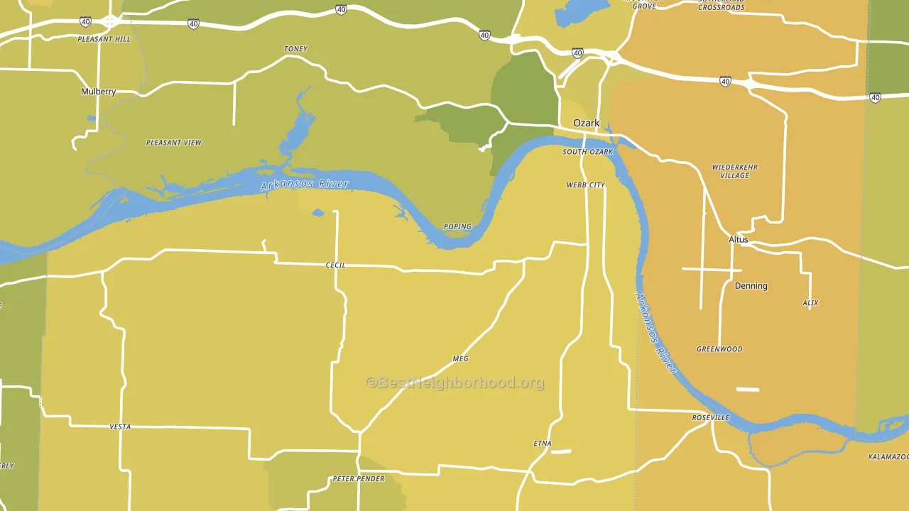 Franklin County, AR block-group voter-turnout map