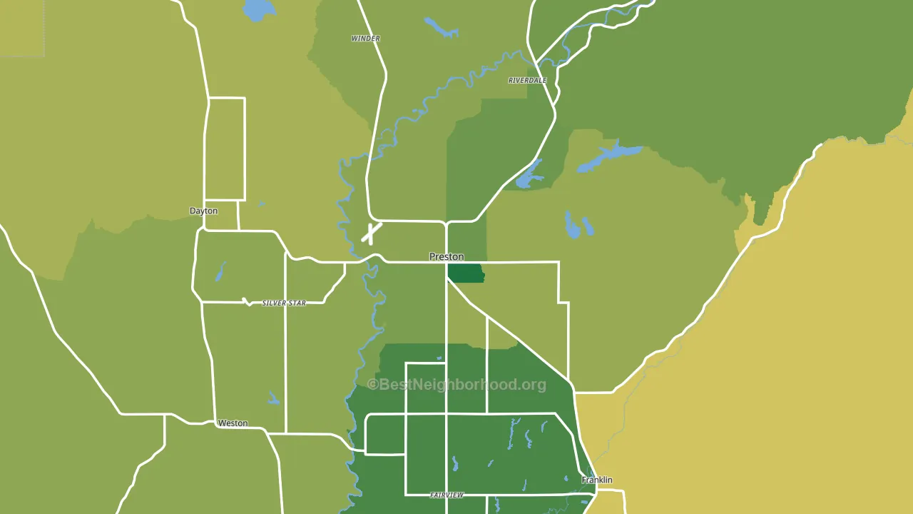 Franklin County, ID block-group voter-turnout map