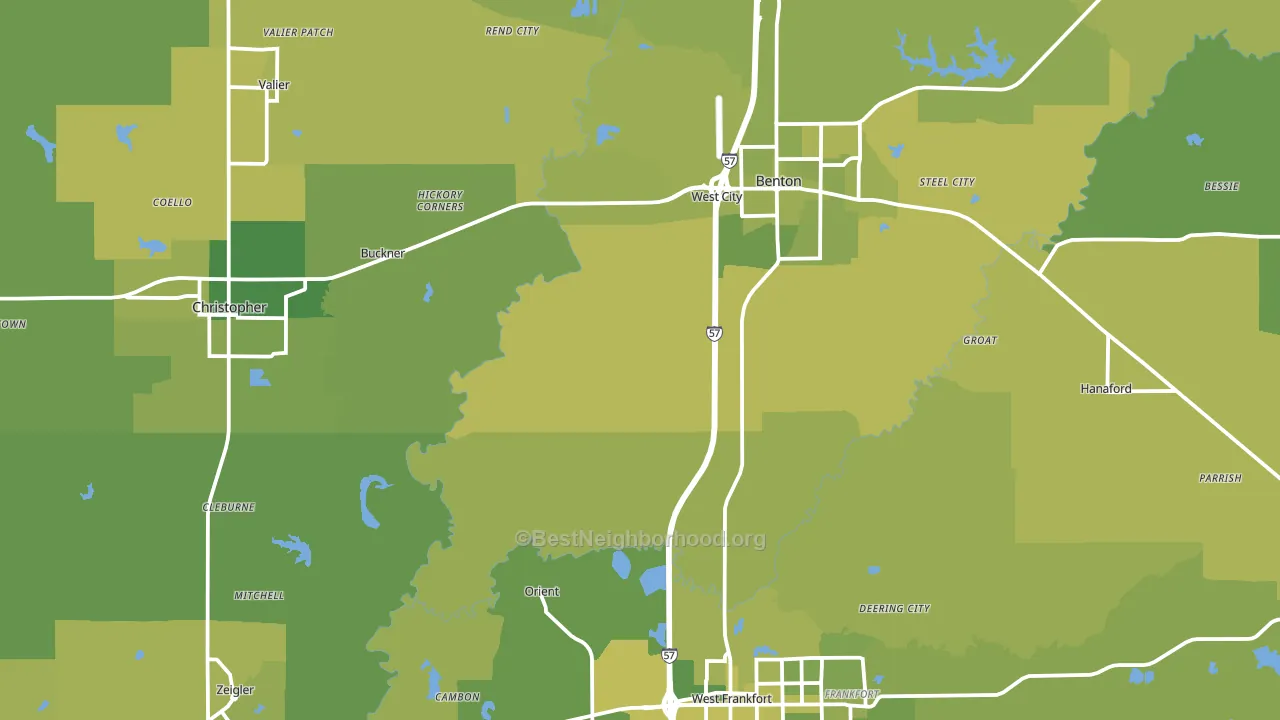 Franklin County, IL block-group voter-turnout map