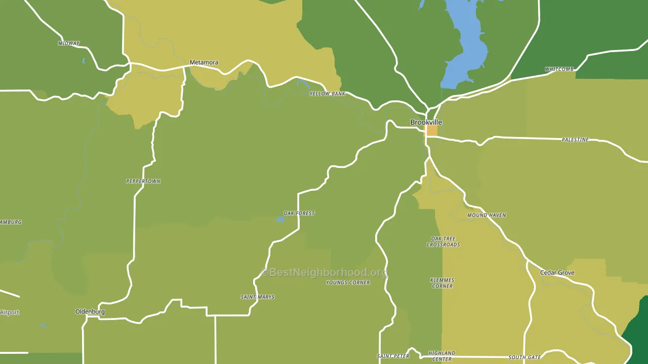 Franklin County, IN block-group voter-turnout map