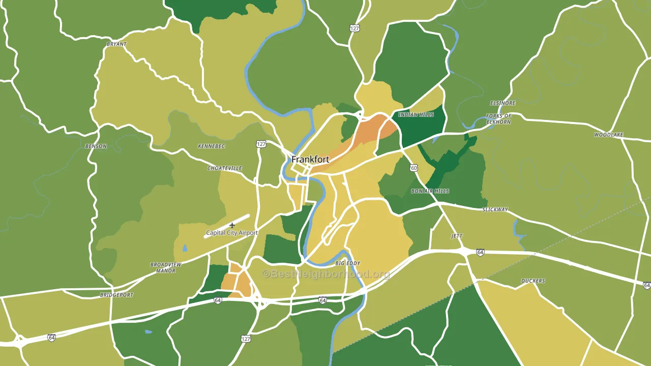 Franklin County, KY block-group voter-turnout map