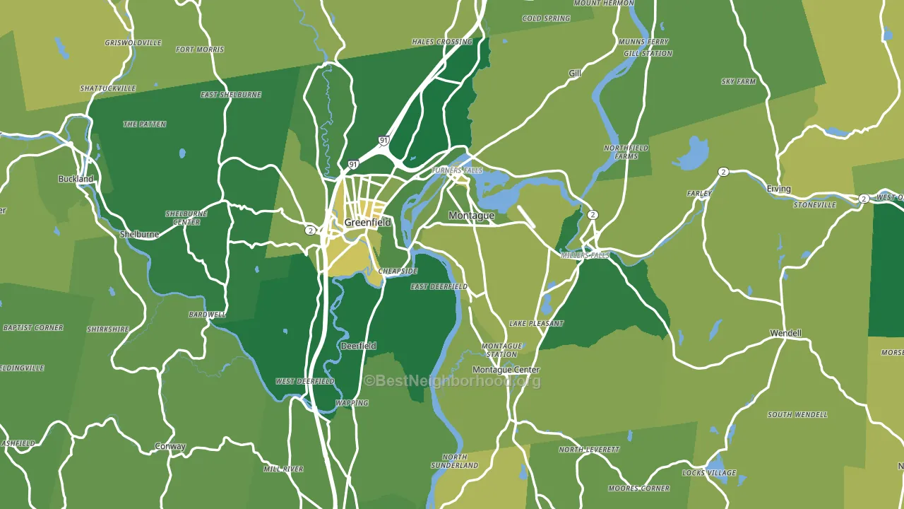 Franklin County, MA block-group voter-turnout map