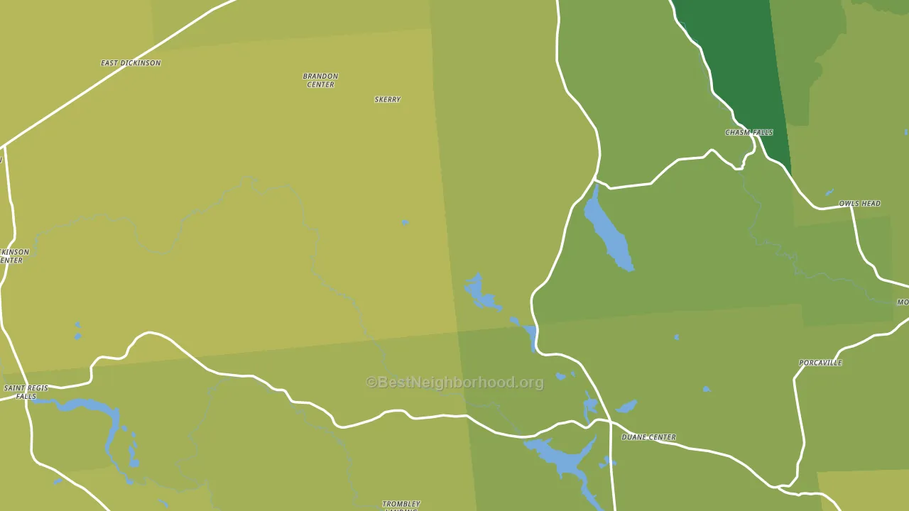 Franklin County, NY block-group voter-turnout map