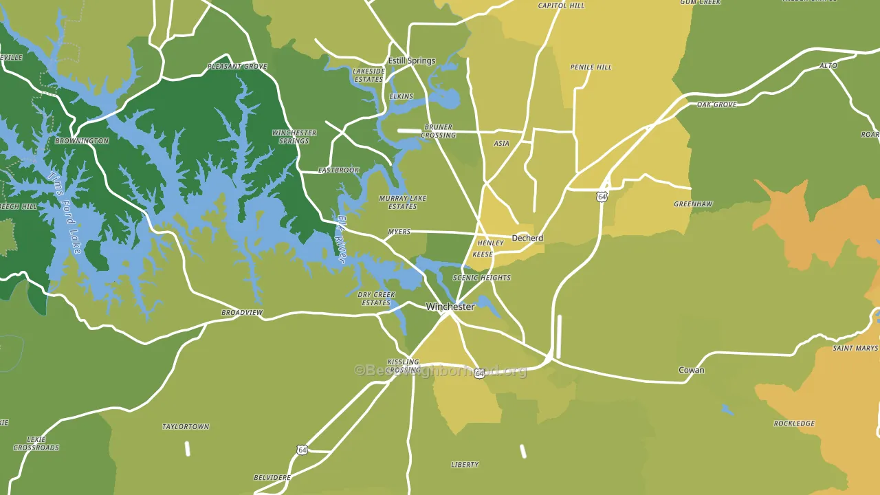 Franklin County, TN block-group voter-turnout map