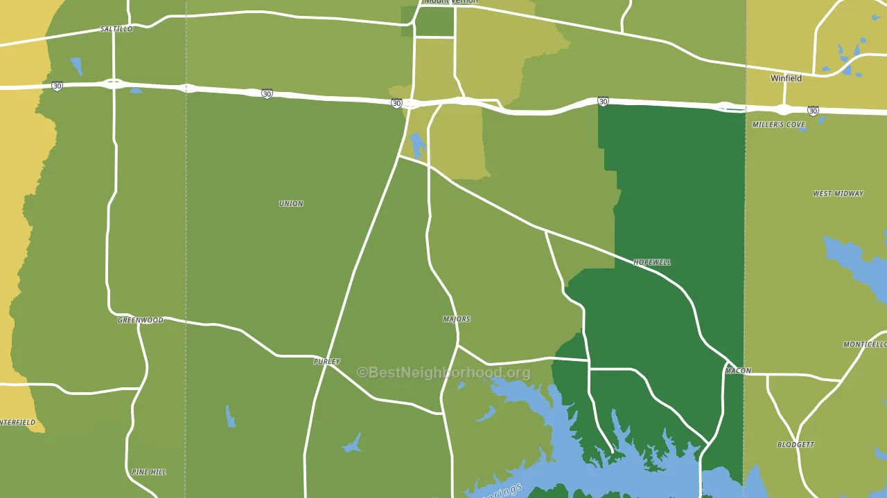 Franklin County, TX block-group voter-turnout map