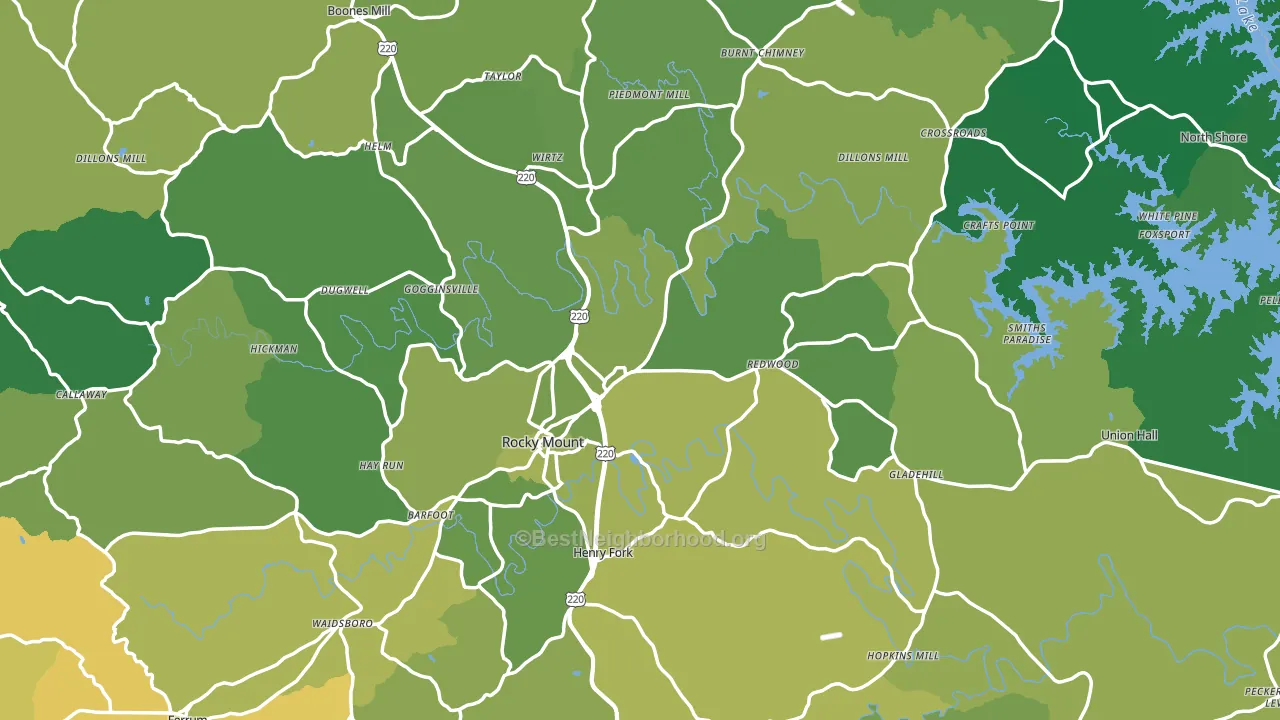 Franklin County, VA block-group voter-turnout map