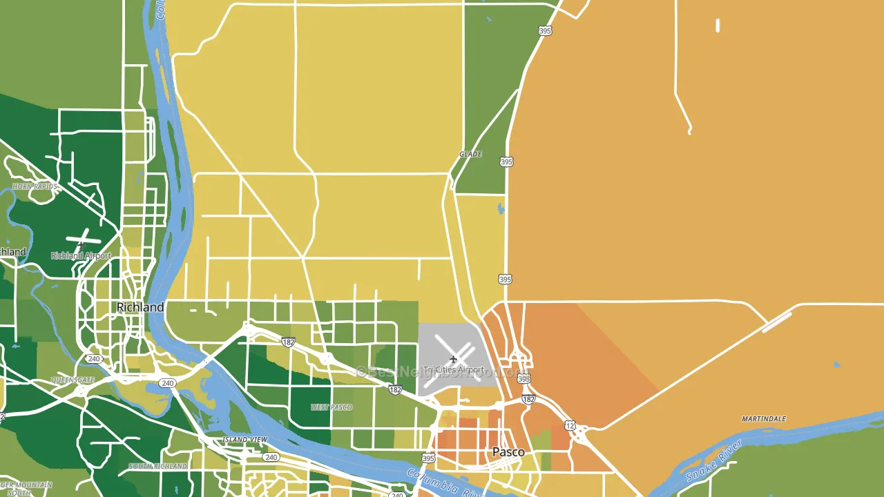 Franklin County, WA block-group voter-turnout map
