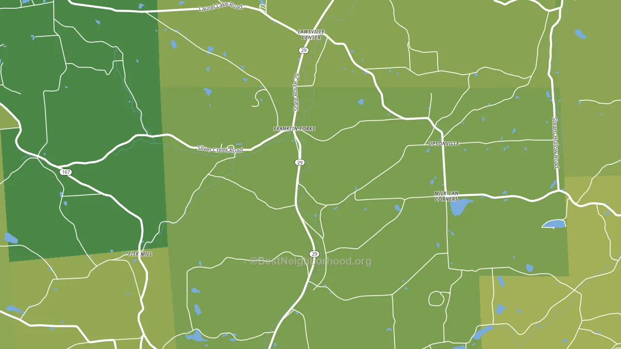 Franklin Forks, PA block-group voter-turnout map