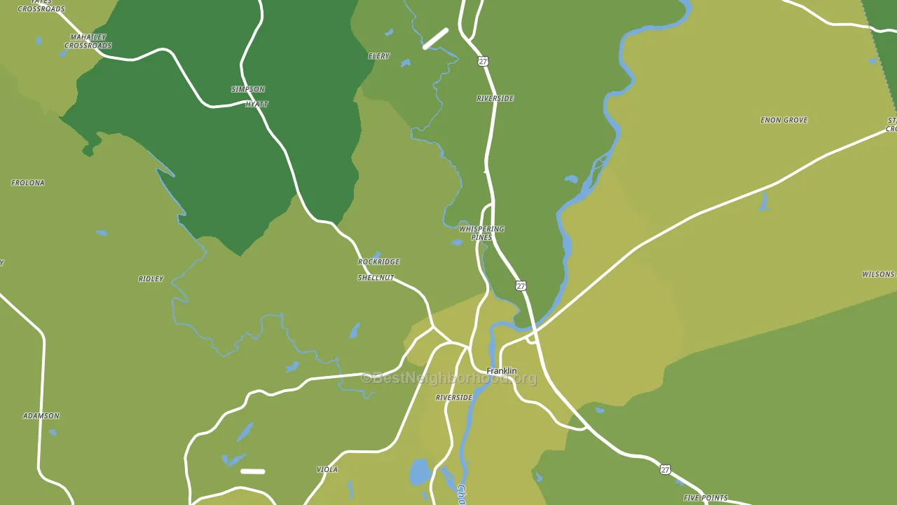 Franklin, GA block-group voter-turnout map