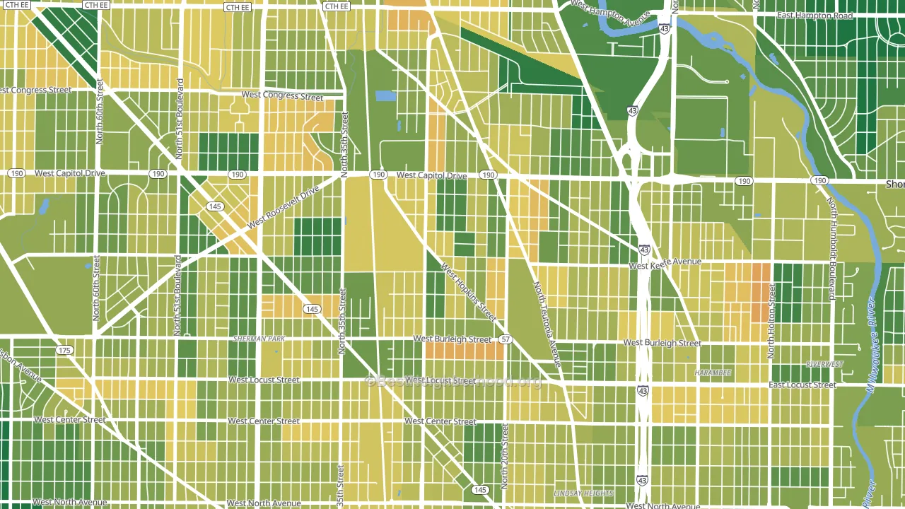 Franklin Heights, Milwaukee, WI block-group voter-turnout map