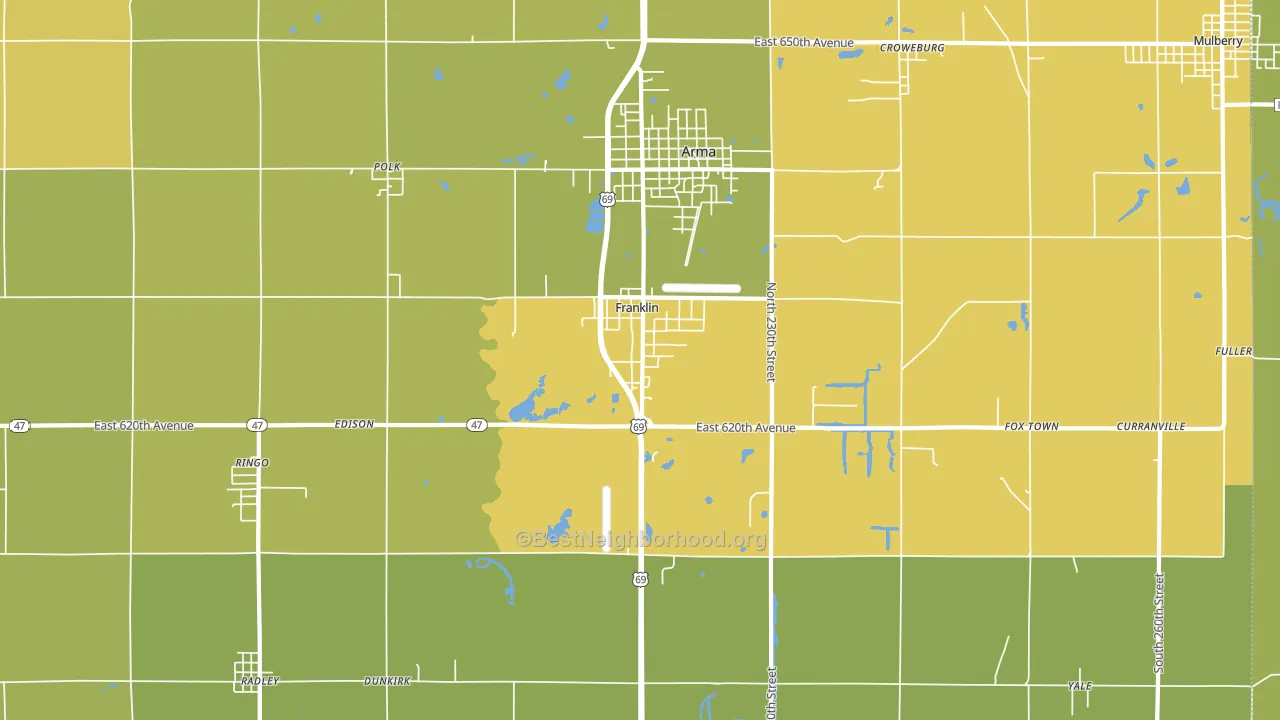 Franklin, KS block-group voter-turnout map