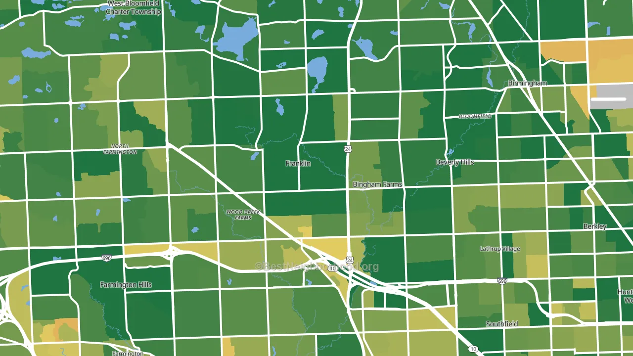 Franklin, MI block-group voter-turnout map