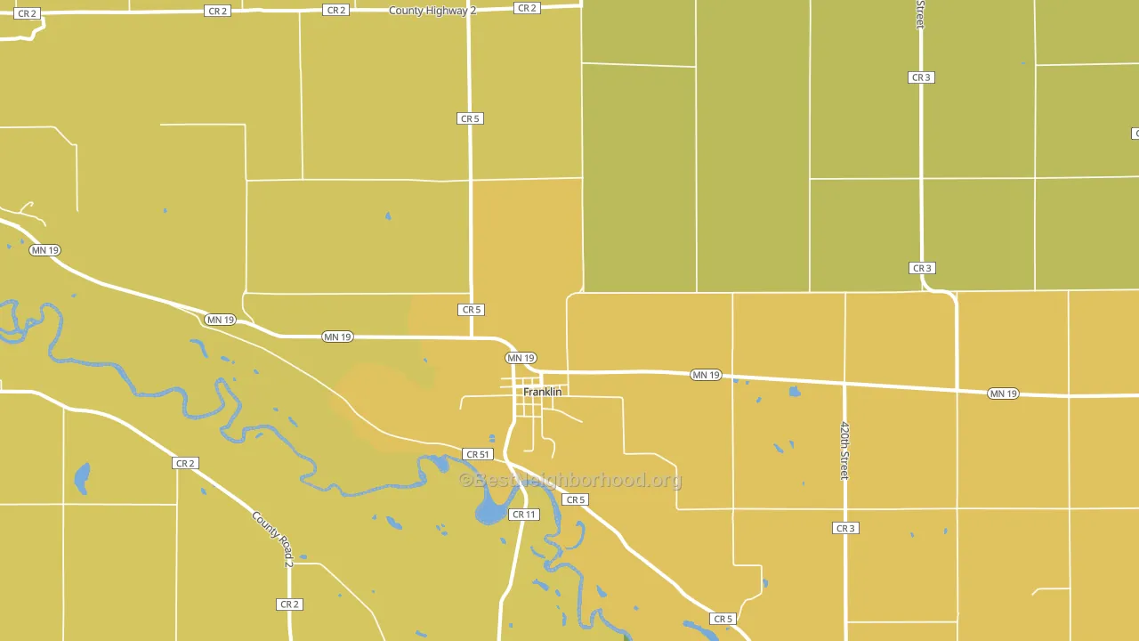 Franklin, MN block-group voter-turnout map