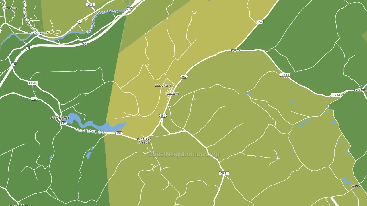 Franklin, NY block-group voter-turnout map