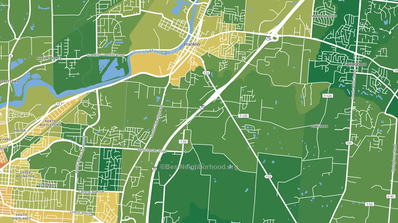 Franklin, OH block-group voter-turnout map