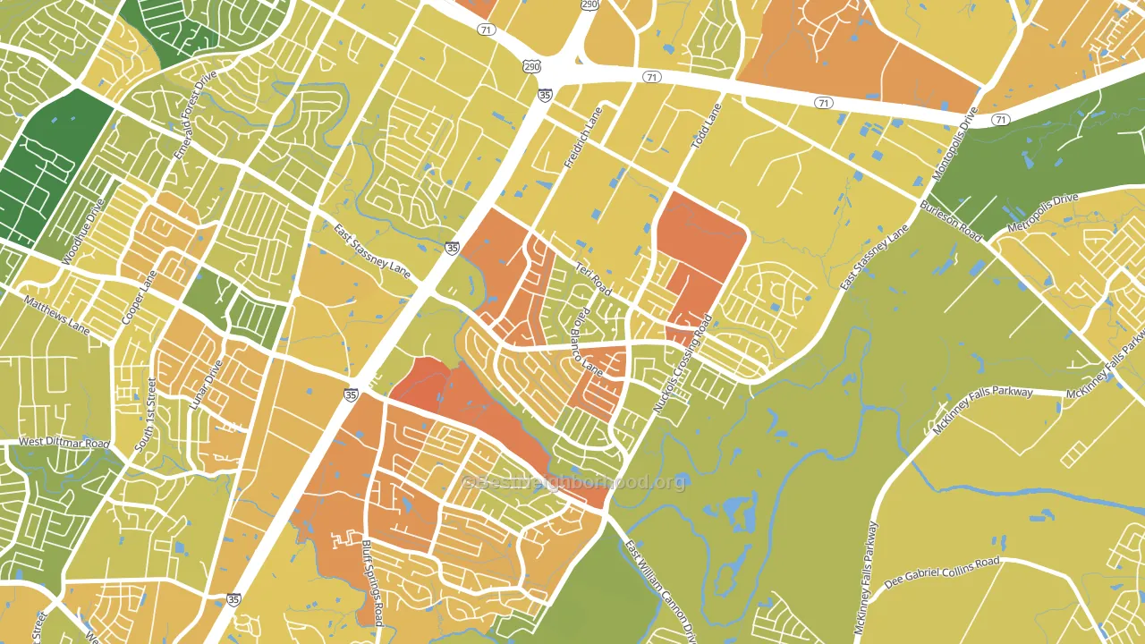 Franklin Park, Austin, TX block-group voter-turnout map